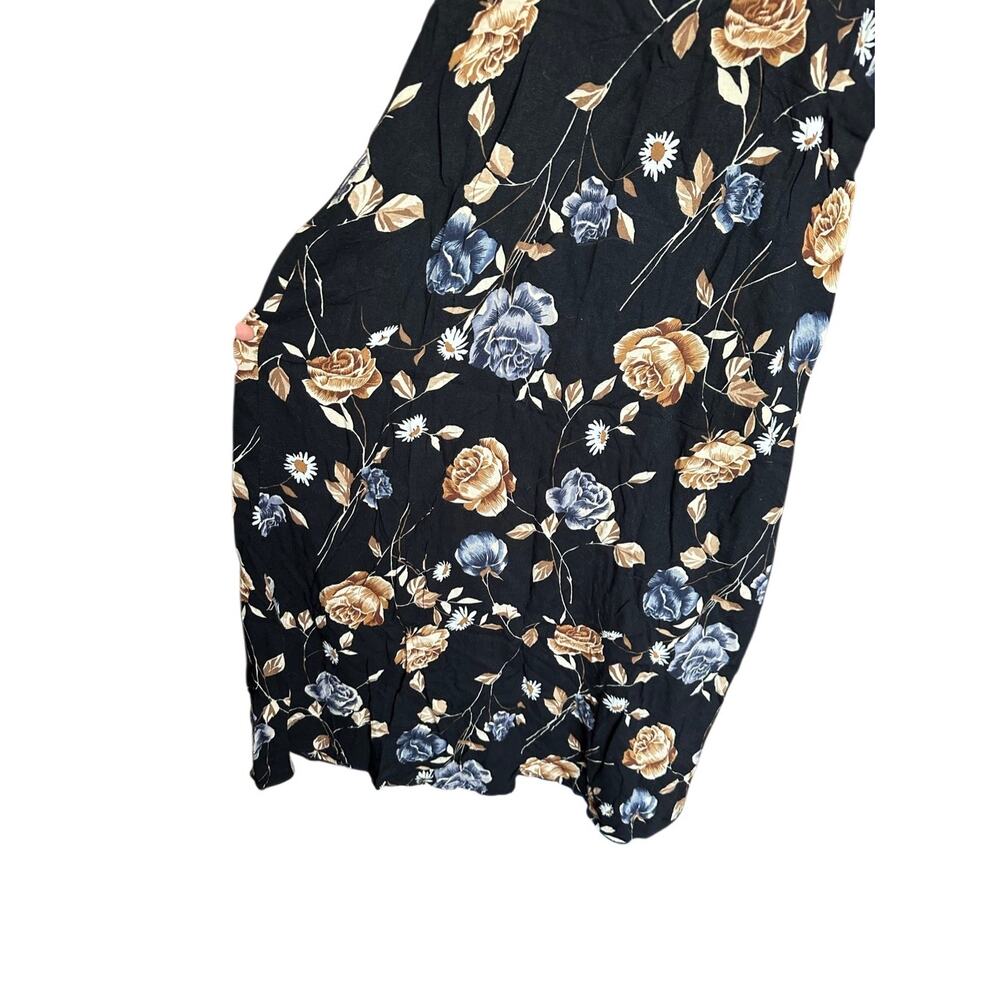 Vintage Anxiety Floral Midi Tank Dress Black Size Medium Made in the USA‎ - Picture 8 of 12